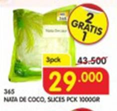 Promo Harga 365 Nata De Coco per 3 bungkus 1000 gr - Superindo