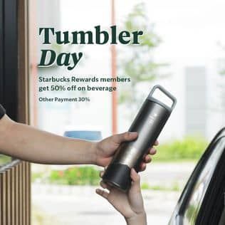 Promo Starbucks Starbucks Rewards members get 50% off on beverage. Other payment 30%