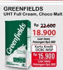 Promo Harga GREENFIELDS UHT Full Cream 1000 ml - Alfamart