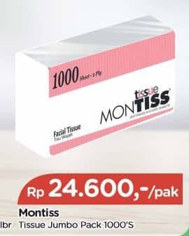 Promo Harga Montiss Facial Tissue 1000 sheet - TIP TOP