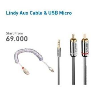 Promo Harga LINDY Aux Cable & USB Micro  - Electronic City