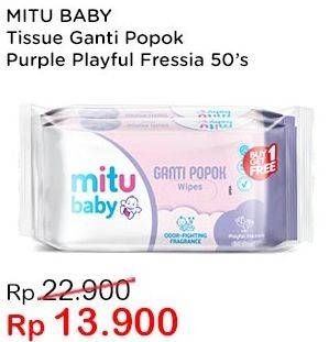 Promo Harga MITU Baby Wipes Ganti Popok Purple Playful Fressia 50 pcs - Indomaret