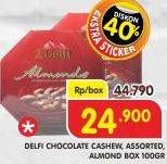 Promo Harga DELFI Chocolate Cashew, Assortment, Almond 100 gr - Superindo