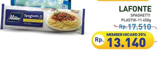 Promo Harga La Fonte Spaghetti 11 450 gr - Hypermart