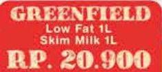 Promo Harga Greenfields Fresh Milk Low Fat, Skimmed Milk 1000 ml - Yogya