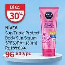 Promo Harga Nivea Sun Triple Protect Body Sun Serum SPF50 PA+ 180 ml - Guardian