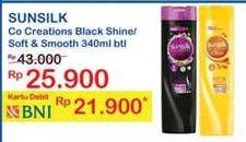 Promo Harga SUNSILK Shampoo Black Shine, Soft And Smooth 340 ml - Indomaret