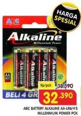 Promo Harga ABC Battery Alkaline LR6/AA, LR6/AA 2 pcs - Superindo