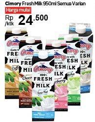 Promo Harga CIMORY Fresh Milk All Variants 950 ml - Carrefour