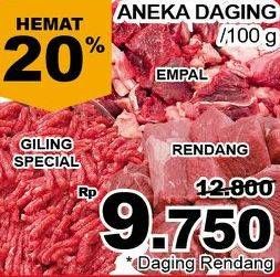 Promo Harga Daging Rendang Sapi per 100 gr - Giant