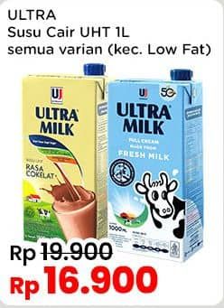 Harga Ultra Milk Susu UHT Kecuali Low Fat Coklat, Kecuali Low Fat Full Cream 1000 ml di Indomaret