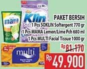 So Klin Softergent + Mama Lemon/Lime Pencuci Piring + Multi Facial Tissue