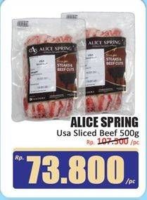 Promo Harga Alice Spring USA Sliced Beef 500 gr - Hari Hari