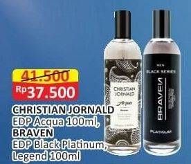 Promo Harga CHRISTIAN JORNALD Eau De Parfum/BRAVEN Eau De Parfum Black  - Alfamart