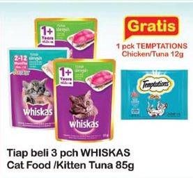Promo Harga WHISKAS Kitten Cat Food Tuna per 3 pouch 85 gr - Indomaret