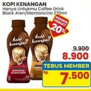 Promo Harga Kopi Kenangan Ready to Drink Black Aren, Mantancino 220 ml - Indomaret