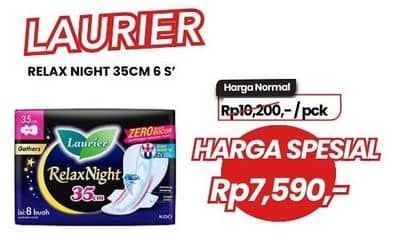 Promo Harga Laurier Relax Night 35cm 6 pcs - Carrefour
