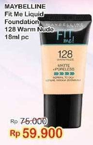 Promo Harga MAYBELLINE Foundation Fit Me Matte 128 Warm Nude 18 ml - Indomaret