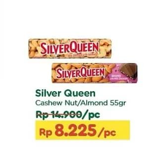 Promo Harga Silver Queen Chocolate Cashew, Almonds 55 gr - TIP TOP