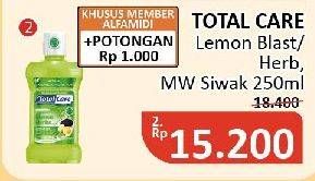 Promo Harga Total Care Mouthwash Lemon Herbs, Siwak Salt 250 ml - Alfamidi