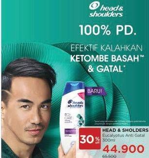 Promo Harga HEAD & SHOULDERS Shampoo Eucalyptus Anti Gatal 300 ml - Watsons