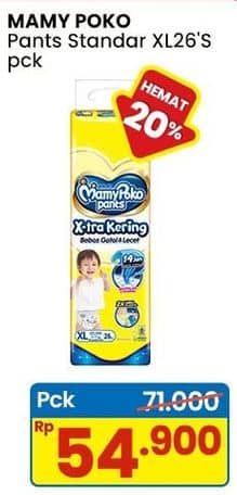 Promo Harga Mamy Poko Pants Xtra Kering XL26 26 pcs - Indomaret
