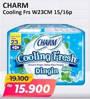 Promo Harga Charm Extra Comfort Cooling Fresh Wing 23cm 15 pcs - Alfamart