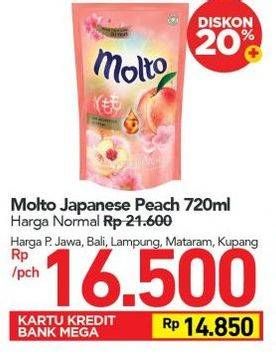 Promo Harga MOLTO Pewangi Japanese Peach 720 ml - Carrefour