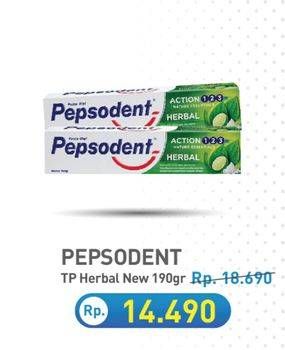 Promo Harga Pepsodent Pasta Gigi Action 123 Herbal 190 gr - Hypermart