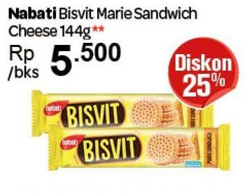 Promo Harga NABATI Bisvit Marie Sandwich Cheese Cream 144 gr - Carrefour