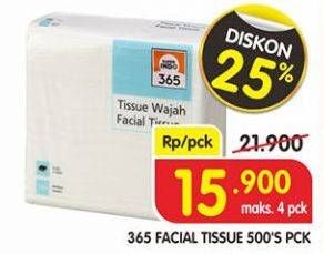 Promo Harga 365 Facial Tissue 500 pcs - Superindo