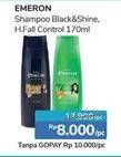 Promo Harga EMERON Shampoo Black Shine, Hair Fall Control 170 ml - Alfamidi