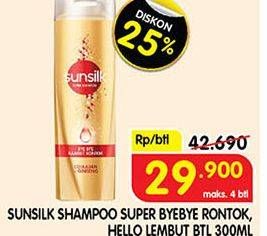 Promo Harga SUNSILK Super Shampoo Bye Bye Rambut Rontok, Hello Lembut Fleksibel 300 ml - Superindo