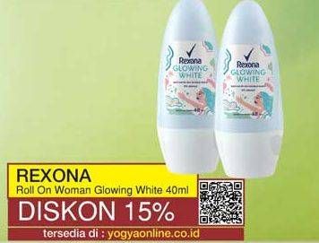 Promo Harga REXONA Deo Roll On Glowing White 40 ml - Yogya