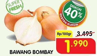 Promo Harga Bawang Bombay per 100 gr - Superindo