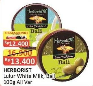 Promo Harga HERBORIST Lulur Tradisional Bali White Milk, Bali Zaitun 100 gr - Alfamart