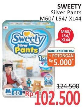 Promo Harga Sweety Silver Pants L54, M60, XL44 44 pcs - Alfamidi