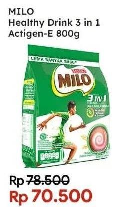 Promo Harga MILO ActivGo 3in1 800 gr - Indomaret