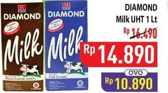 Promo Harga Diamond Milk UHT Chocolate, Full Cream 1000 ml - Hypermart