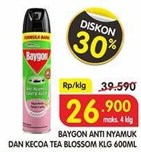 Promo Harga BAYGON Insektisida Spray Tea Blossom 600 ml - Superindo