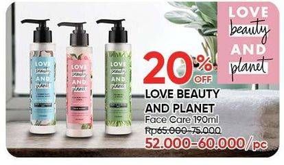 Promo Harga LOVE BEAUTY AND PLANET Face Care 190ml  - Guardian