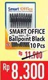 Promo Harga SMART OFFICE Balpoint Black per 10 pcs - Hypermart