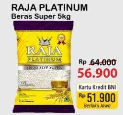Promo Harga Raja Platinum Beras Slyp Super 5000 gr - Alfamart
