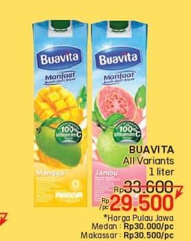 Promo Harga Buavita Fresh Juice All Variants 1000 ml - LotteMart