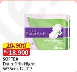 Promo Harga Softex Daun Sirih 36cm 13 pcs - Alfamart