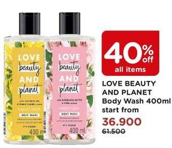 Promo Harga LOVE BEAUTY AND PLANET Body Wash All Variants 400 ml - Watsons