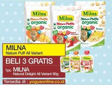 Promo Harga MILNA Nature Puffs Organic All Variants  - Yogya
