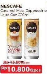 Promo Harga Nescafe Ready to Drink Cappuccino, Caramel Macchiato, Latte 220 ml - Alfamart