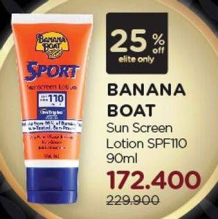 Promo Harga BANANA BOAT Sport Sunscreen Lotion SPF30 90 ml - Watsons