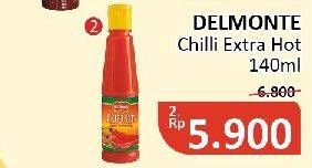 Promo Harga Del Monte Sauce Extra Hot Chilli 140 ml - Alfamidi